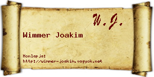 Wimmer Joakim névjegykártya